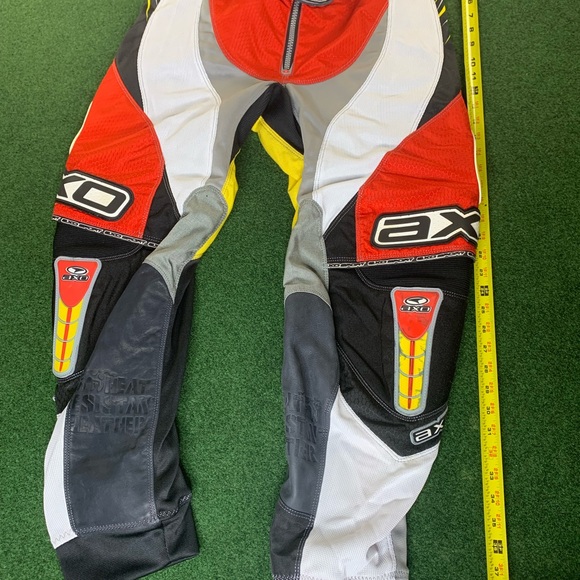 AXO Sport Racing 2007 Moto Champion Motocross Pants Sz 32 Red Black Yellow Y2k - Picture 8 of 12
